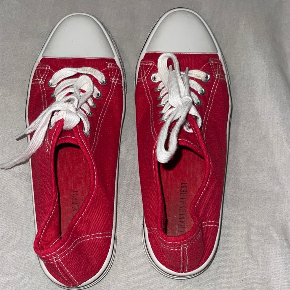 Charles Albert Red and White Sneakers with Classic Design
